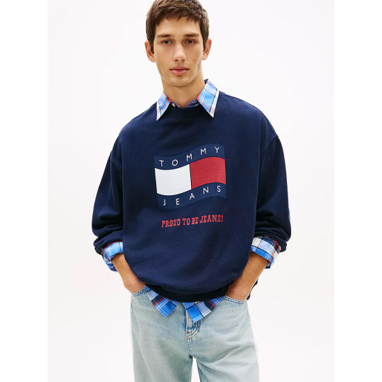 Tommy Hilfiger Ανδρικό φούτερ 90s Wavy Flag Terry Crew Neck Sweatshirt